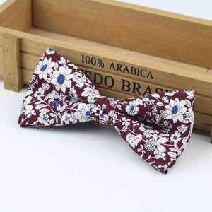 Burgundy Floral Bow Tie Bow Ties JayKirbyTies 