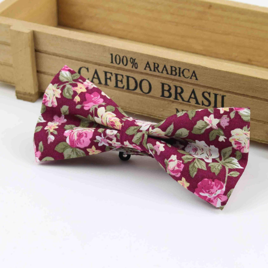Burgundy Floral Bow Tie Melbourne