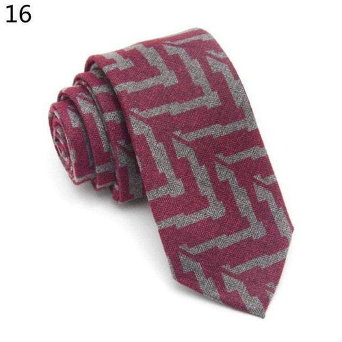 Burgundy & Gray Cashmere Skinny Tie Australia