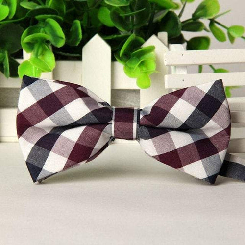 Burgundy Plaid Tartan Bow Tie Bow Ties JayKirbyTies 