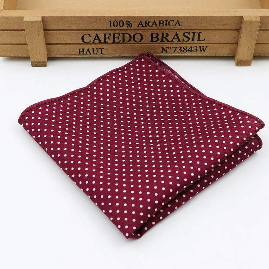 Burgundy Polka Dot Pocket Square Pocket Squares JayKirbyTies 