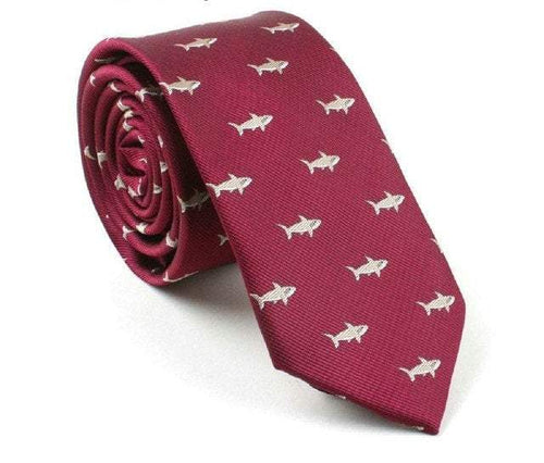 Burgundy Shark Skinny Tie Neckties JayKirbyTies 