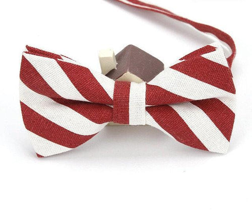 Burgundy Striped Bow Tie Bow Ties JayKirbyTies 