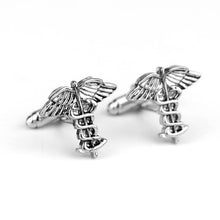 Load image into Gallery viewer, Caduceus MD Medical Symbol Cufflinks Cufflinks JayKirbyTies 