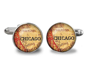 Chicago Map Cufflinks Cufflinks JayKirbyTies 
