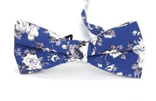 Load image into Gallery viewer, Cobalt Blue Floral Bow Tie Bow Ties JayKirbyTies 