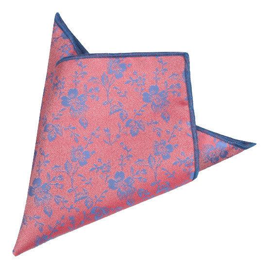 Coral Floral Pocket Square Pocket Squares JayKirbyTies 