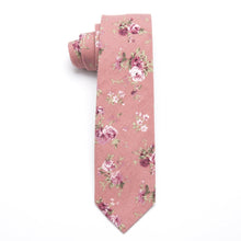 Load image into Gallery viewer, Coral Floral Skinny Tie Neckties JayKirbyTies 