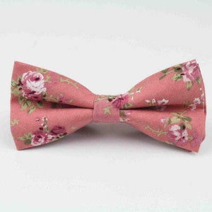Coral Pink Floral Bow Tie Bow Ties JayKirbyTies 