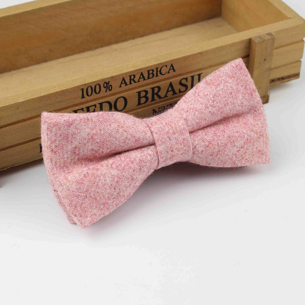 Coral Pink Wool Bow Tie Bow Ties JayKirbyTies 