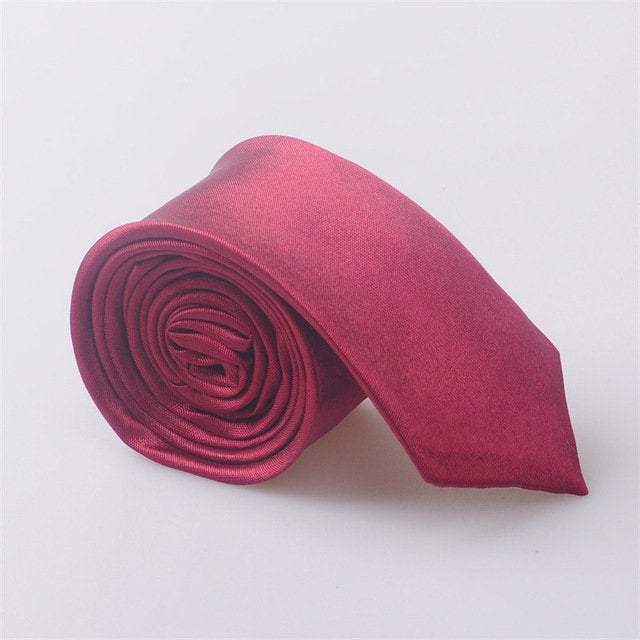 Crimson Red Skinny Tie Neckties JayKirbyTies 