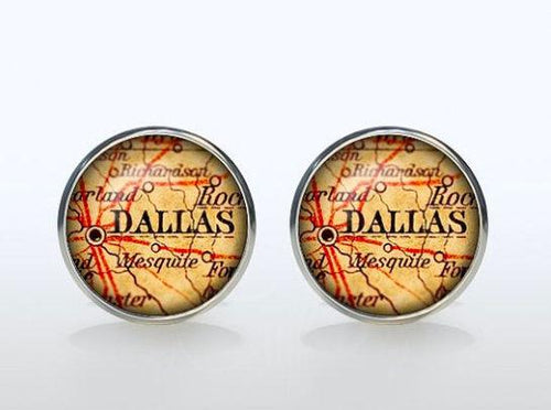 Dallas Map Cufflinks Cufflinks JayKirbyTies 