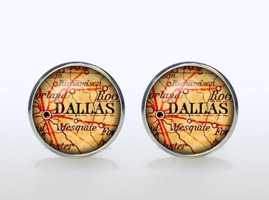 Dallas Map Cufflinks Cufflinks JayKirbyTies 