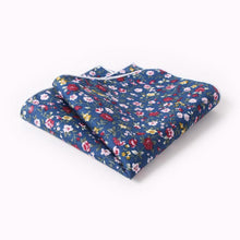 Load image into Gallery viewer, Dark Blue Floral Pocket Square Pocket Squares JayKirbyTies 