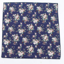 Load image into Gallery viewer, Dark Blue/Navy Floral Pocket Square Pocket Squares JayKirbyTies 