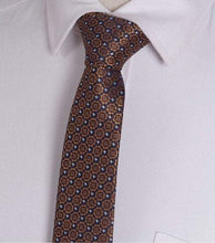 Load image into Gallery viewer, Dark Orange Geometric Pattern Skinny Tie Neckties JayKirbyTies 
