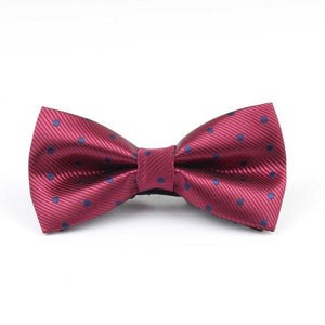 Dark Pink & Blue Polka Dot Bow Tie Bow Ties JayKirbyTies 