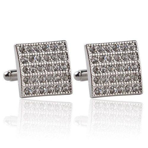 Diamante Studded Square Cufflinks Cufflinks JayKirbyTies 