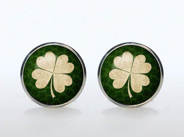 Four Leaf Irish Clover Cufflinks Cufflinks JayKirbyTies 