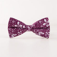 Load image into Gallery viewer, Fuchsia Floral Bow Tie Bow Ties JayKirbyTies 