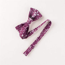 Load image into Gallery viewer, Fuchsia Floral Bow Tie Bow Ties JayKirbyTies 