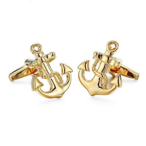 Gold Anchor Cufflinks Cufflinks JayKirbyTies 