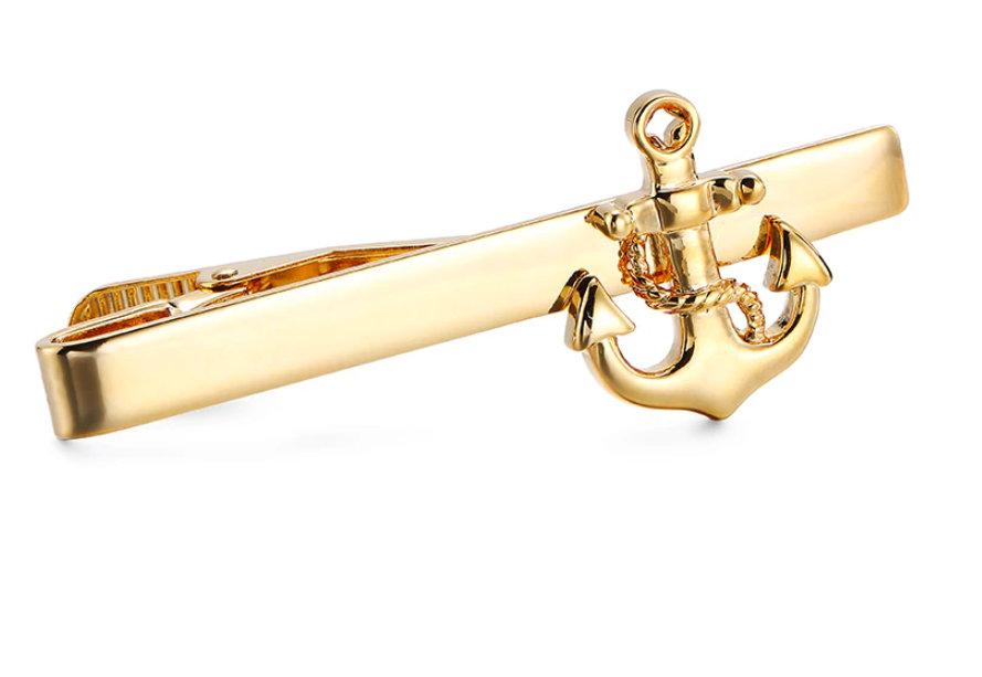 Gold Anchor Tie Clip Tie Clips JayKirbyTies 