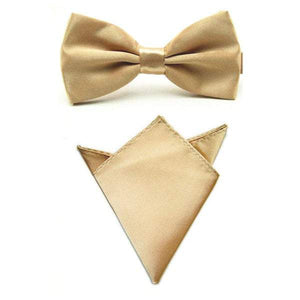 Gold Bow Tie & Pocket Square Bow Tie + Square JayKirbyTies 