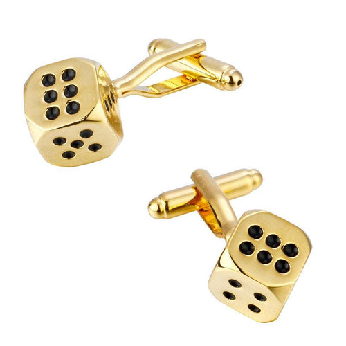 Gold Dice Cufflinks Cufflinks JayKirbyTies 