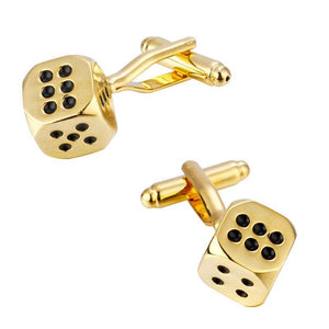 Gold Dice Cufflinks Cufflinks JayKirbyTies 