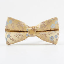 Load image into Gallery viewer, Gold Floral Bow Tie Bow Ties JayKirbyTies 