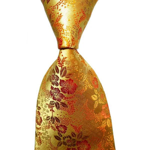 Gold Floral Tie Neckties JayKirbyTies 