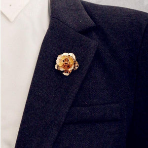 Gold Lapel Flower Lapel Flowers JayKirbyTies 