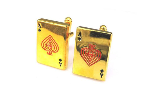 Gold Lucky Aces Poker Cufflinks Cufflinks JayKirbyTies 