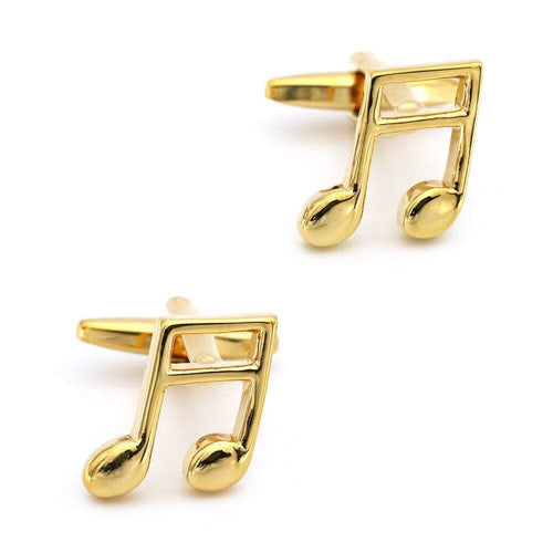 Gold Musical Note Cufflinks Cufflinks JayKirbyTies 