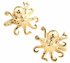 Gold Octopus Cufflinks Cufflinks JayKirbyTies 