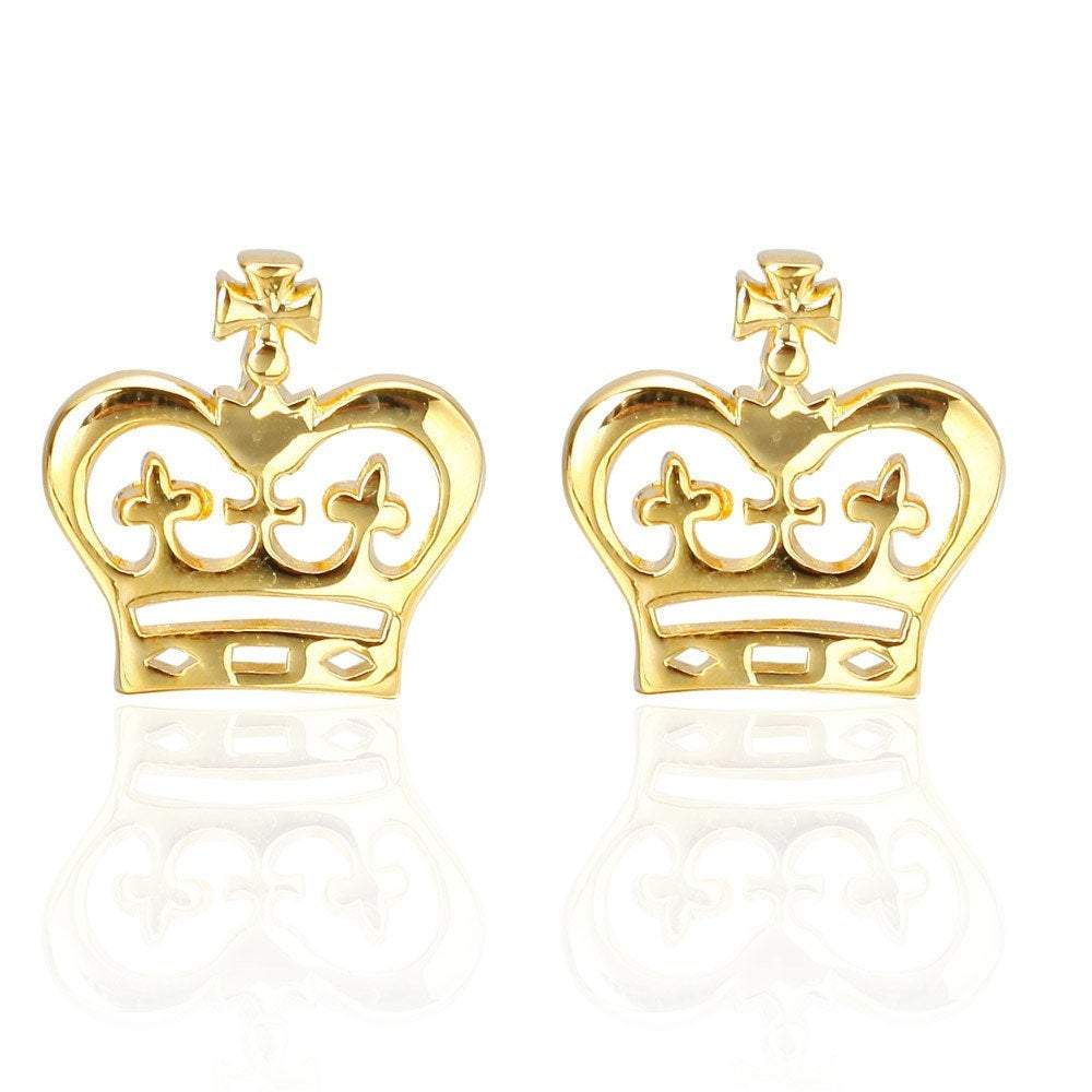 Gold Royal Crown Cufflinks Cufflinks JayKirbyTies 