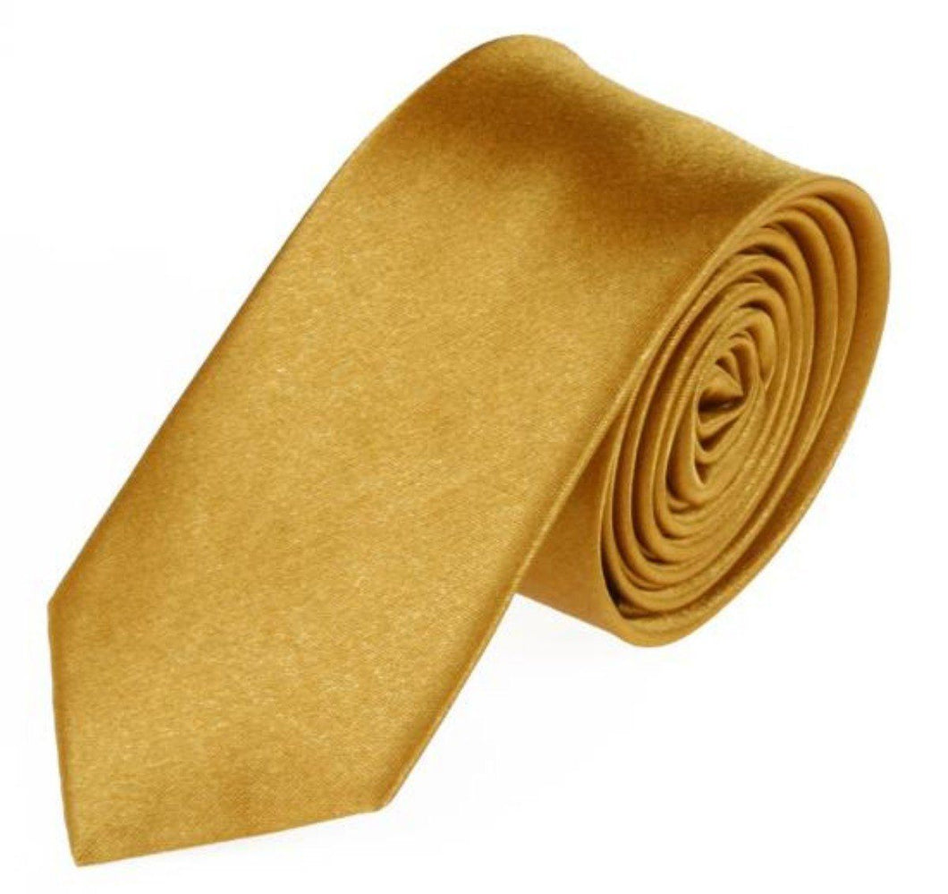 Gold Skinny Tie Neckties JayKirbyTies 