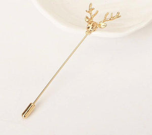 Gold Stag Lapel Pin Lapel Flowers JayKirbyTies 