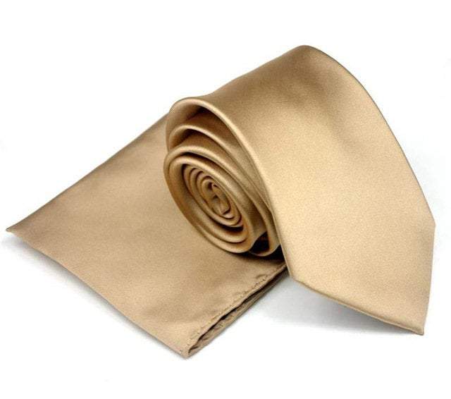 Gold Tie & Pocket Square Tie + Square JayKirbyTies 