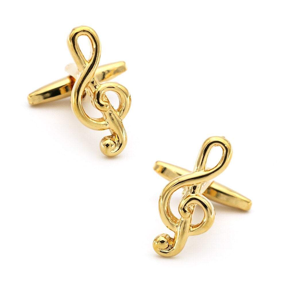 Gold Treble Clef Music Note Cufflinks Cufflinks JayKirbyTies 