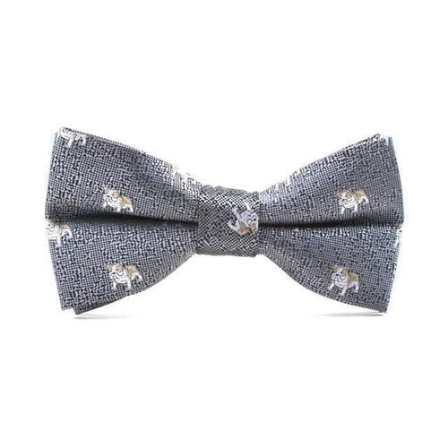 Gray Bulldog Pattern Bow Tie Bow Ties JayKirbyTies 