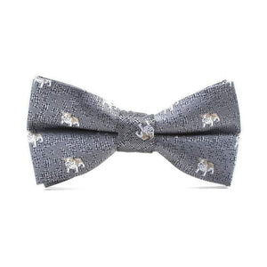 Gray Bulldog Pattern Bow Tie Bow Ties JayKirbyTies 