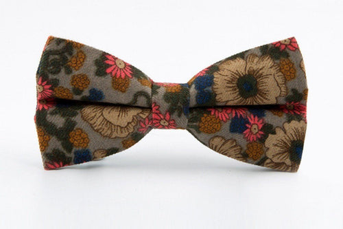 Gray Floral Bow Tie Bow Ties JayKirbyTies 