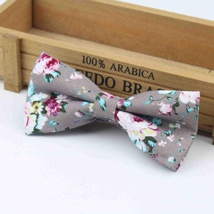 Gray Floral Bow Tie Australia