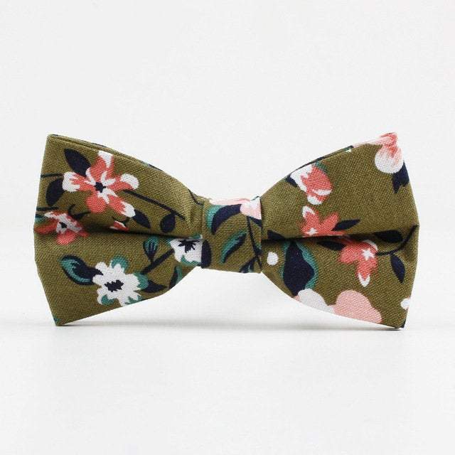 Green Floral Bow Tie Bow Ties JayKirbyTies 