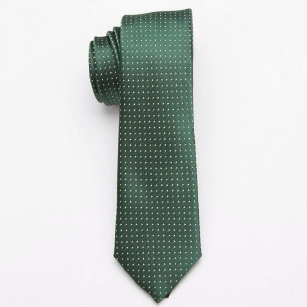 Green Polka Dot Skinny Tie Neckties JayKirbyTies 