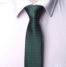 Load image into Gallery viewer, Green Polka Dot Skinny Tie Neckties JayKirbyTies 