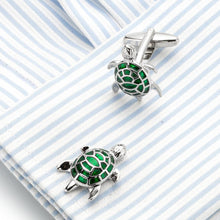 Load image into Gallery viewer, Green Turtle Cufflinks Cufflinks JayKirbyTies 