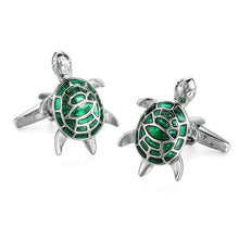 Load image into Gallery viewer, Green Turtle Cufflinks Cufflinks JayKirbyTies 